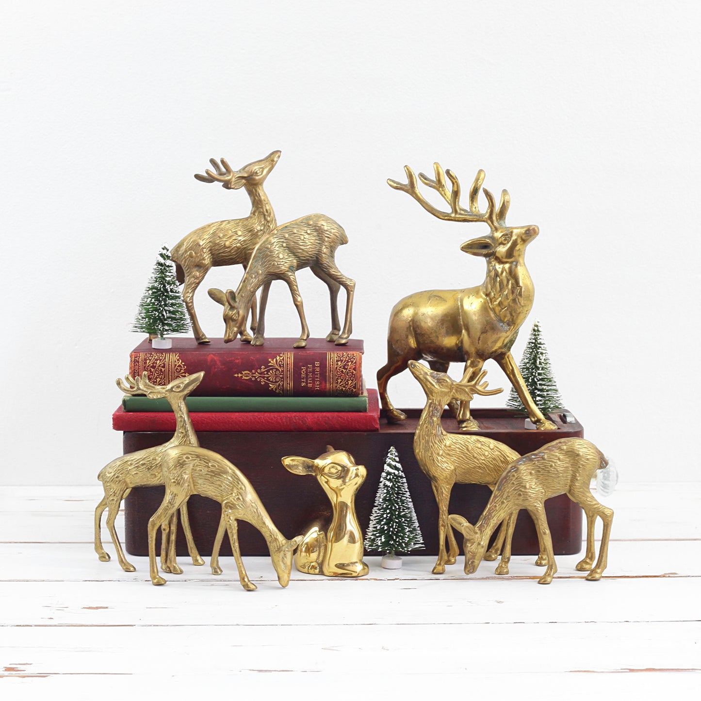SOLD - Vintage Brass Fawn