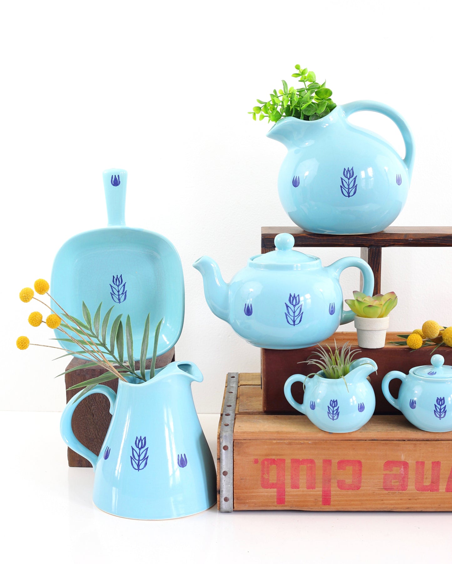 SOLD - Mid Century Aqua Cronin Cream Pitcher