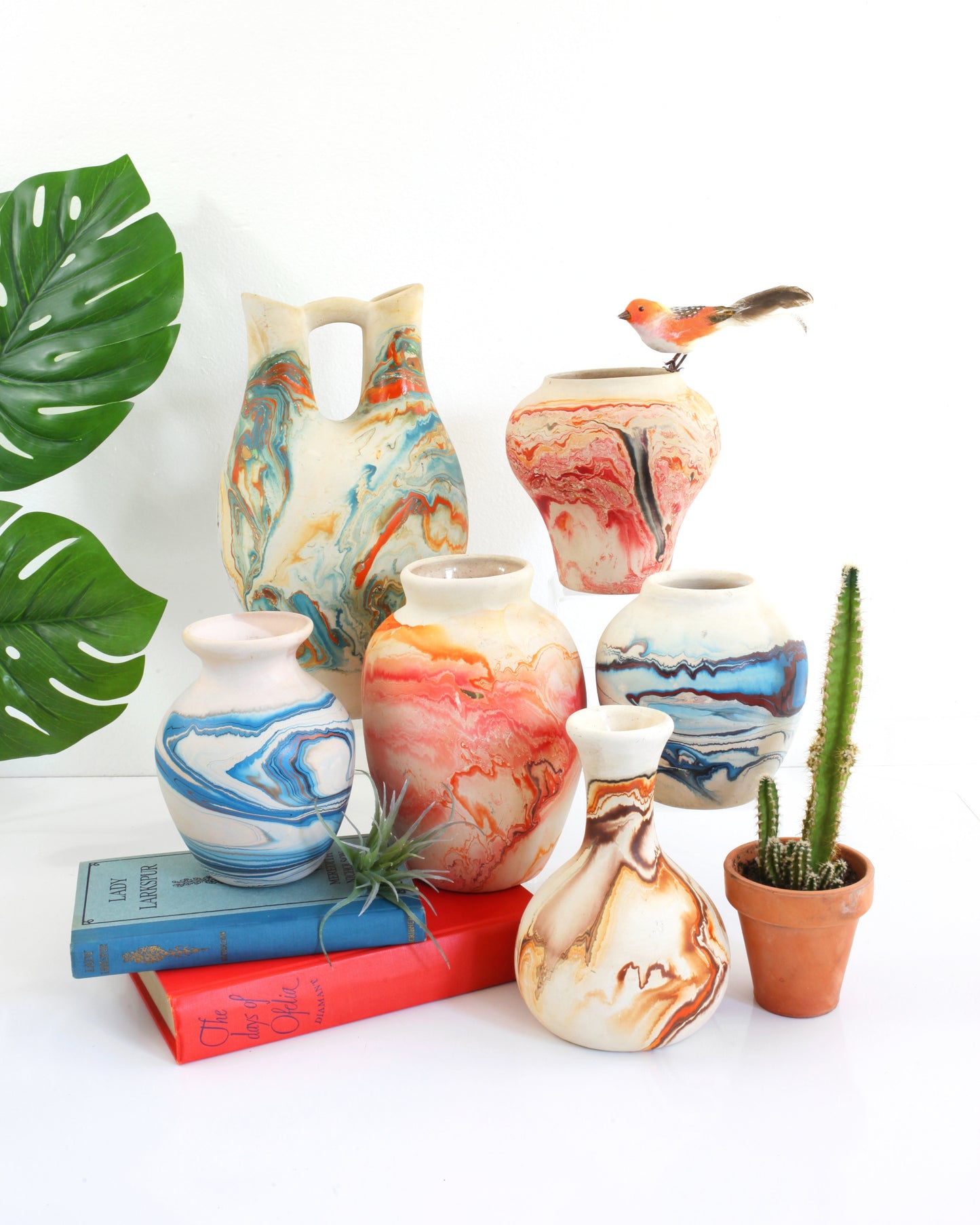 SOLD - Vintage Large Nemadji Pottery Wedding Vase