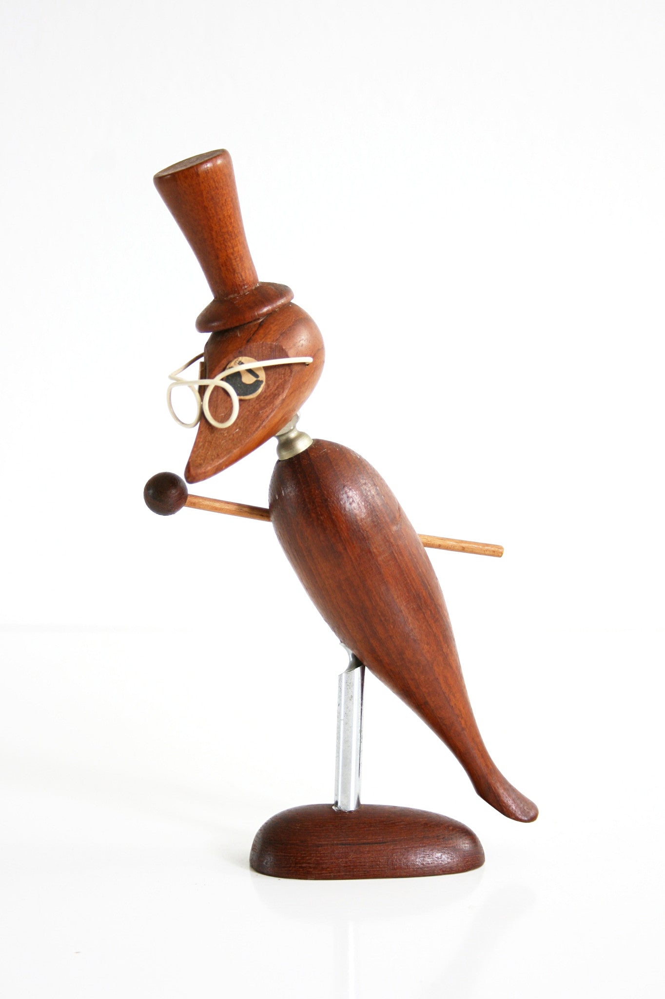 SOLD - Vintage Danish Modern Wooden Bird Bar Tools / Mid Century Bird Cork Screw & Bottle Opener