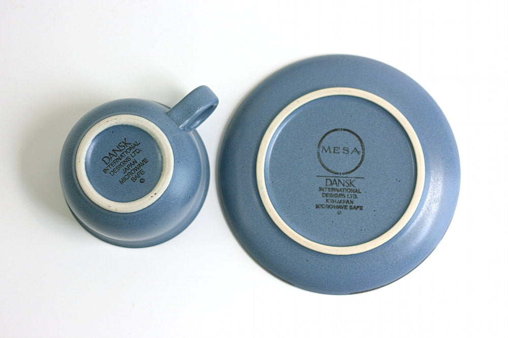 SOLD - Vintage Dansk Mesa Sky Blue Cups and Saucers