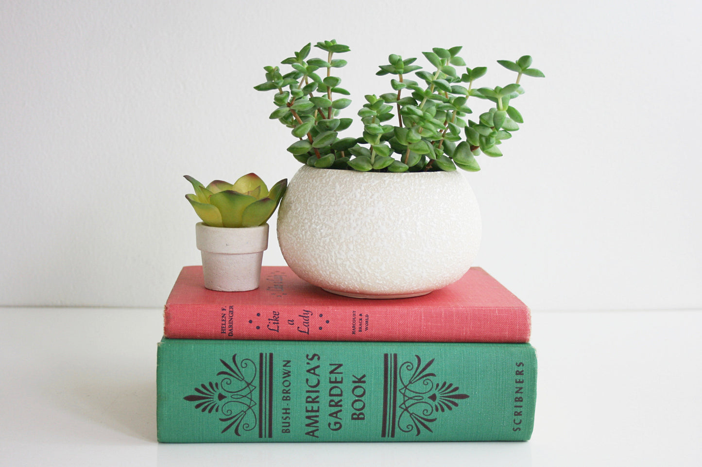 SOLD - Mid Century White Splatter Glaze Planter by California Originals