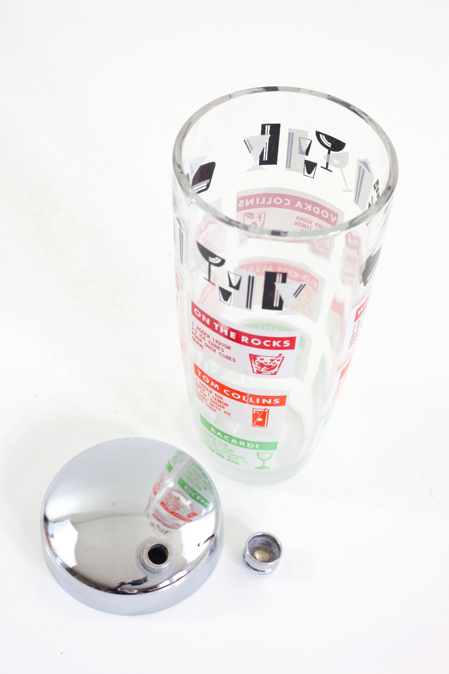 SOLD - Mid Century Cocktail Recipes Shaker