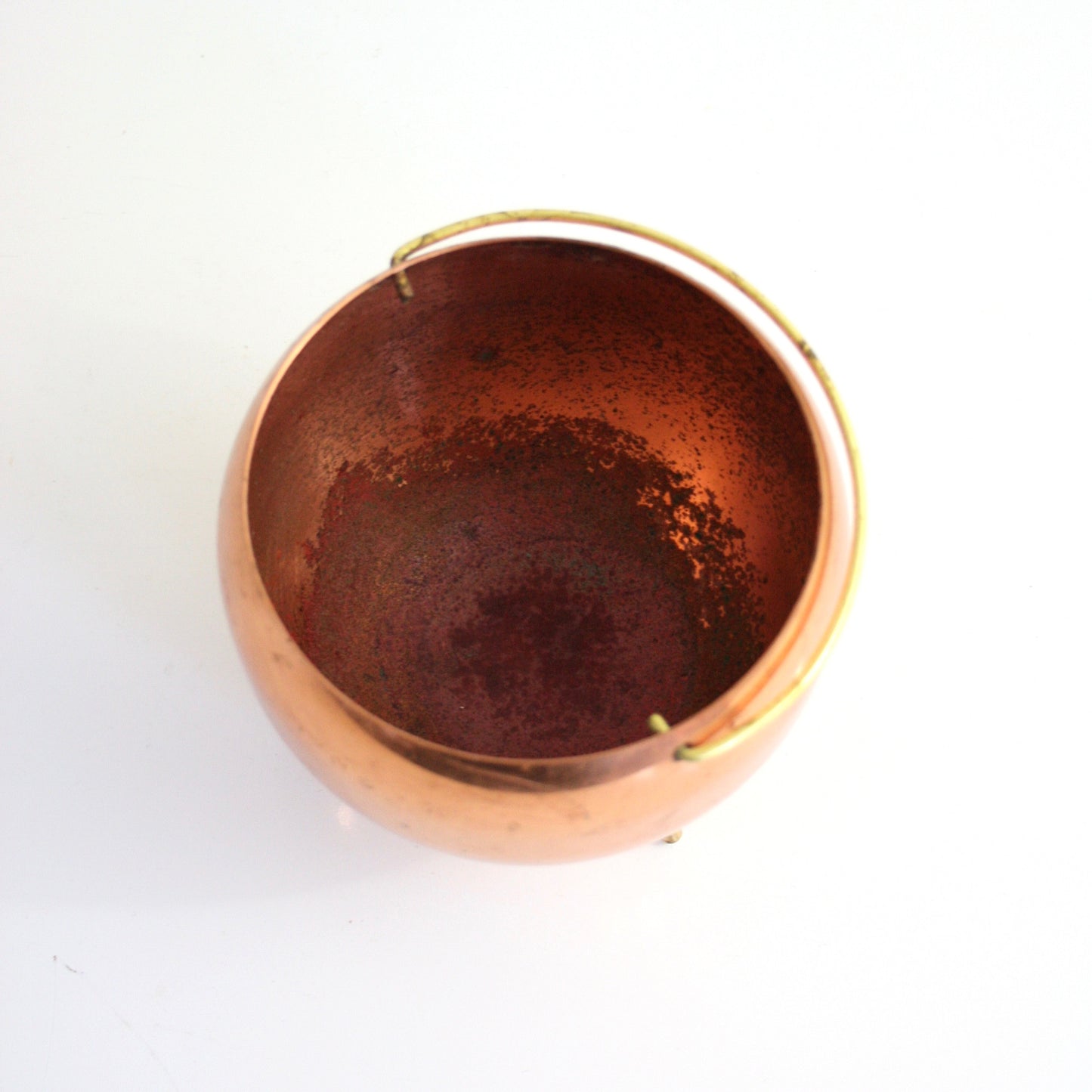 SOLD - Vintage Copper Footed Planter by Coppercraft Guild / Retro Copper and Brass Plant Pot