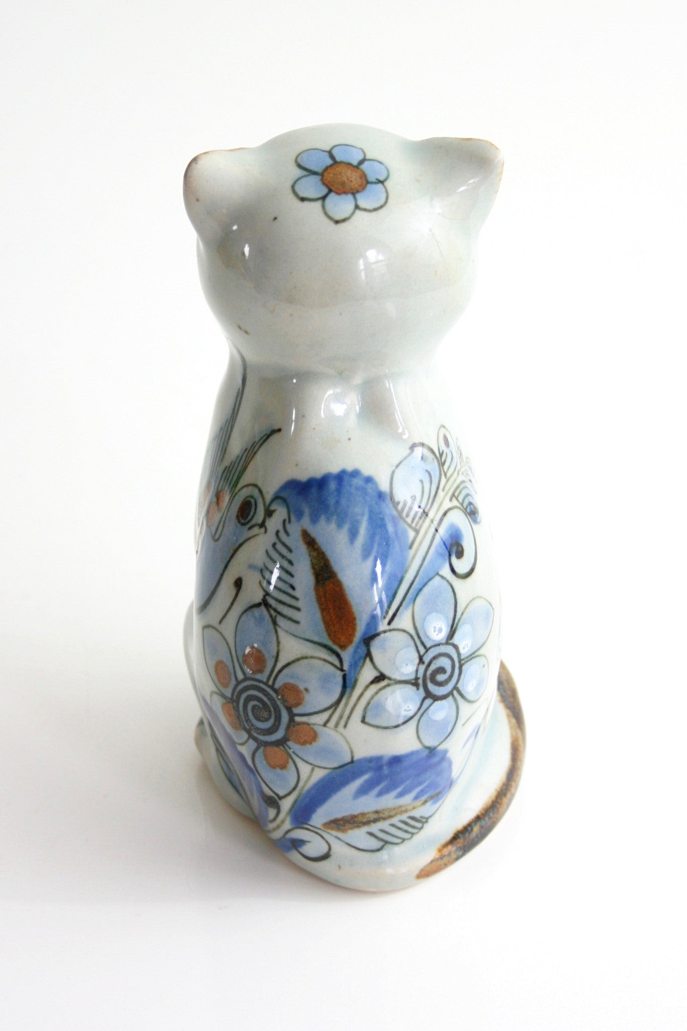 SOLD - Mid Century Tonala Cat Figurine / Ken Edwards El Palomar Folk Art Cat