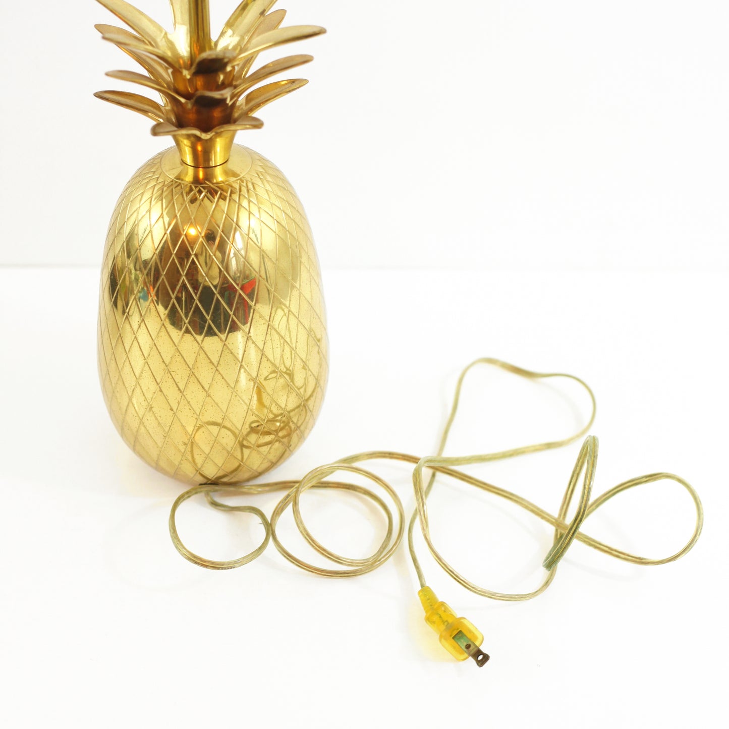 SOLD - XL Vintage Brass Pineapple Table Lamp
