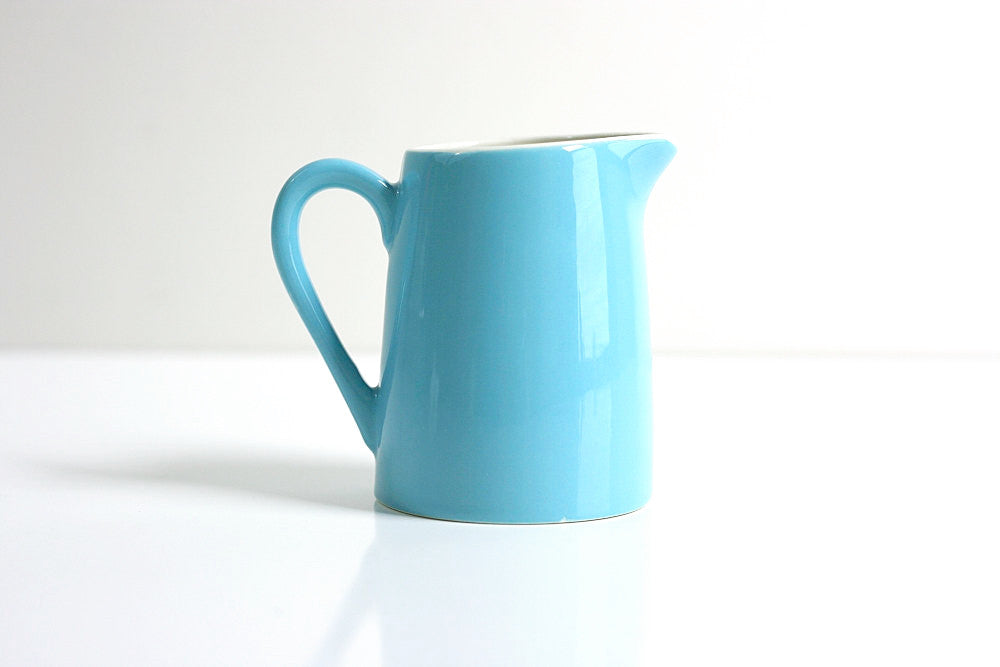 SOLD - Vintage Blue Heaven Cream Pitcher / Mid Century Modern Aqua Blue Creamer