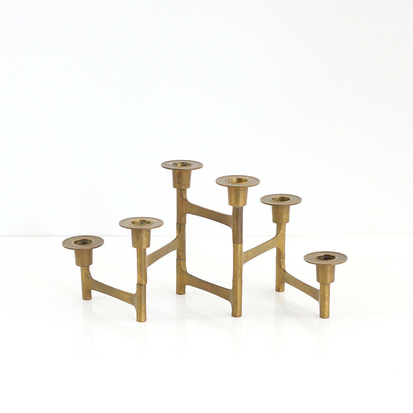 SOLD - Mid Century Modern Articulating Brass Candelabra