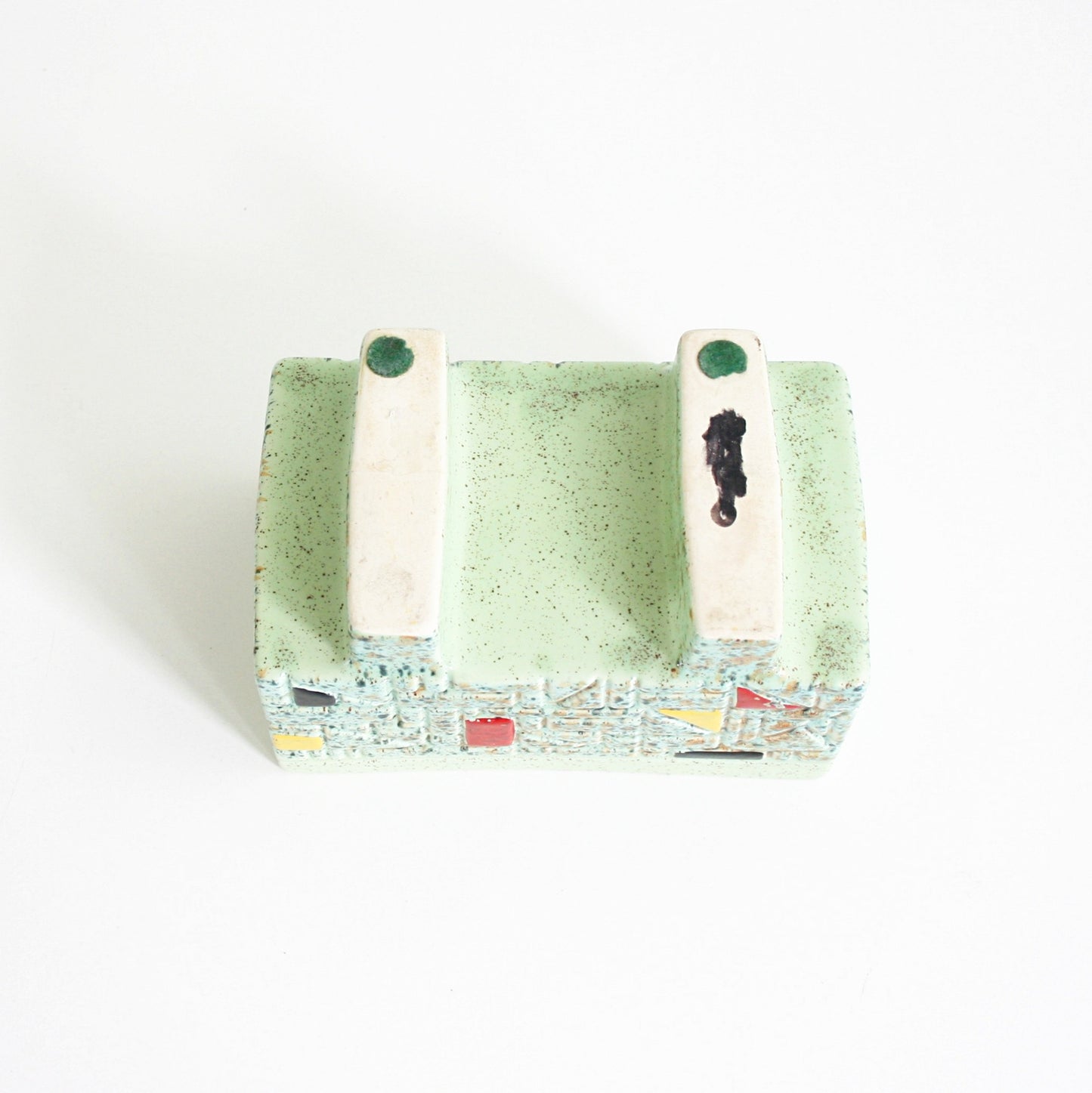 SOLD - Mid Century Modern Geometric Planter / Vintage Mint Green Plant Pot