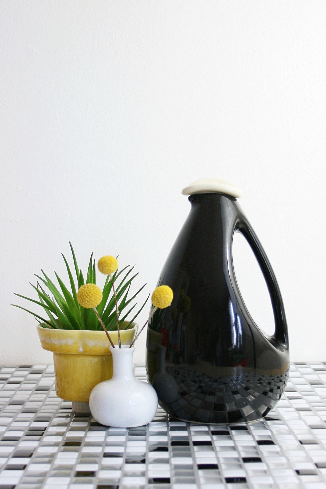 SOLD - Mid Century Modern Black Bird Pitcher by Kenwood for Shawnee