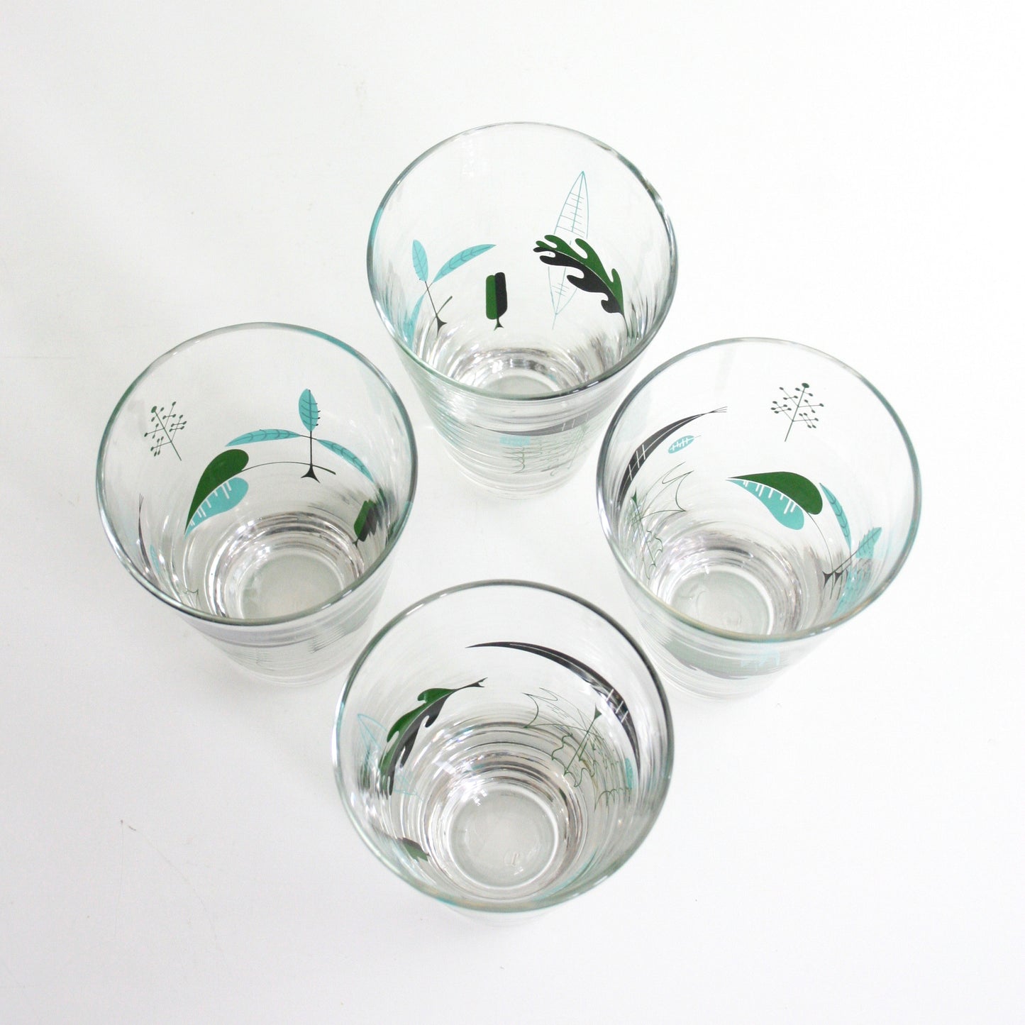 SOLD - Mid Century Modern Libbey Atomic Leaf Glasses