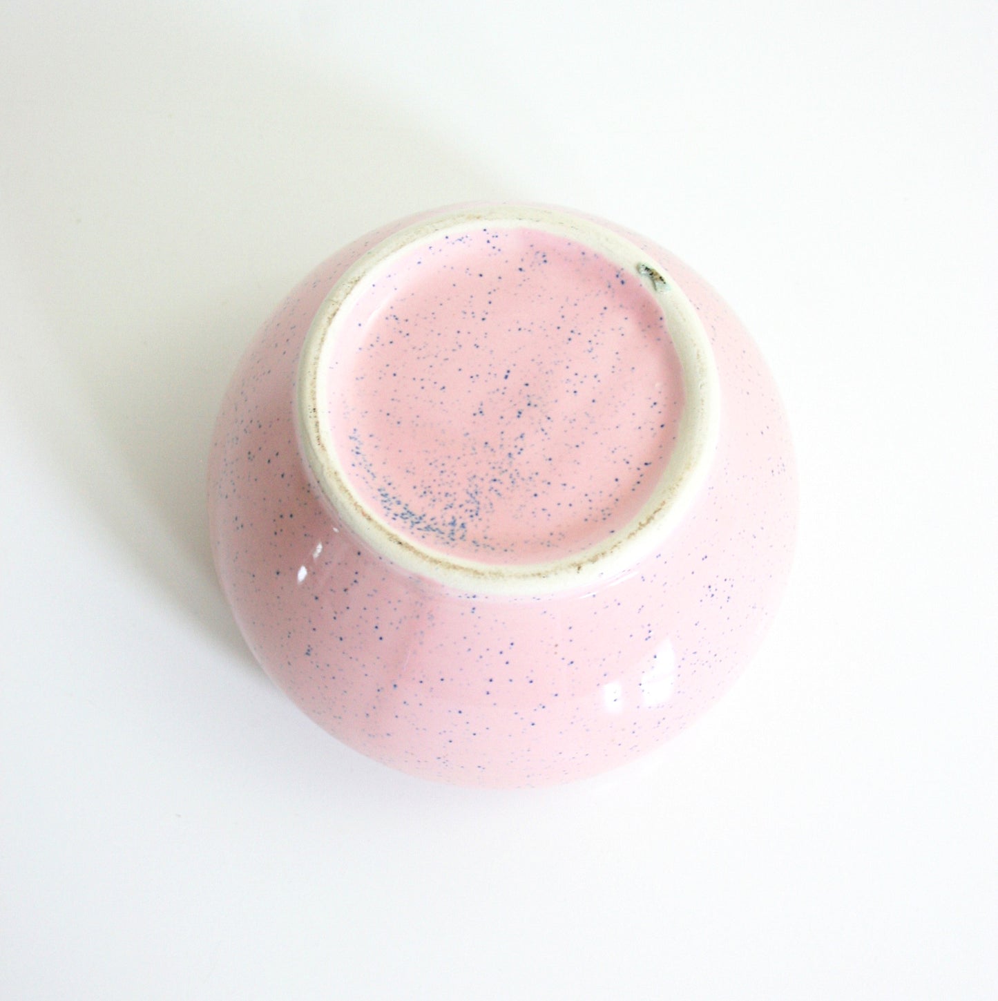 SOLD - Mid Century Modern Pink Speckled Planter / Vintage Pink Ceramic Flower Pot