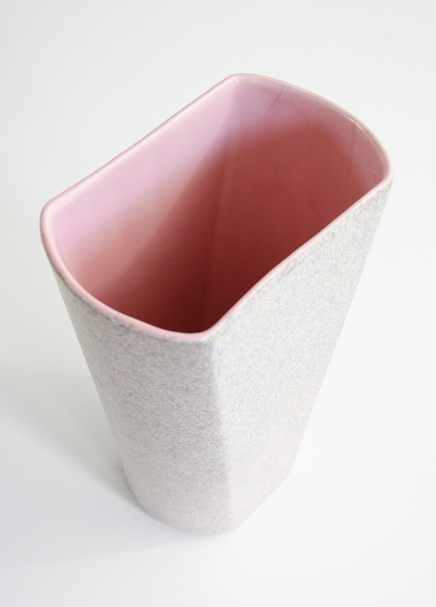 SOLD - Mid Century Modern Pink Speckled Shawnee Vase / Vintage Shawnee Flower Vase