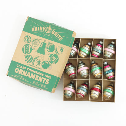 SOLD - 1950s Shiny Brite Atomic Lantern Ornaments w/ Box