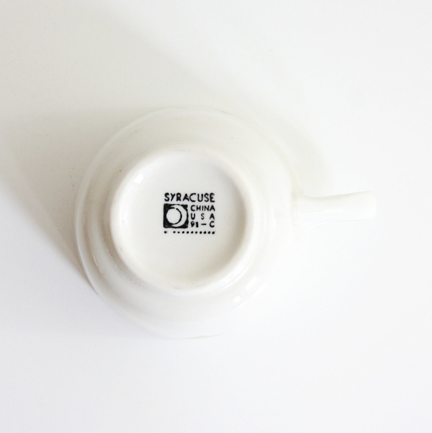 SOLD - Mid Century Modern Atomic Jubilee Mugs / Retro Diner Teacups by Syracuse China