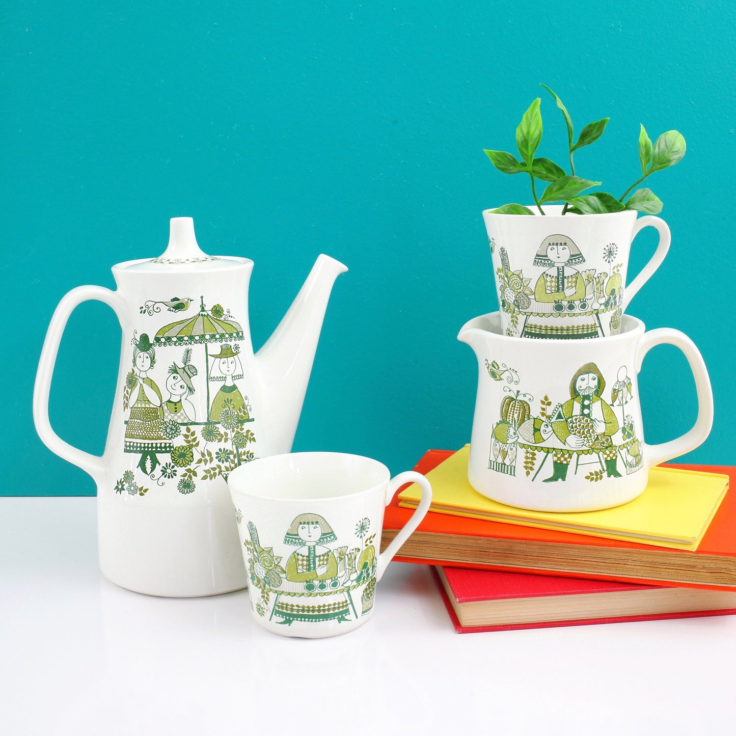 SOLD - Mid Century Modern Figgjo Flint Turi Market Mugs