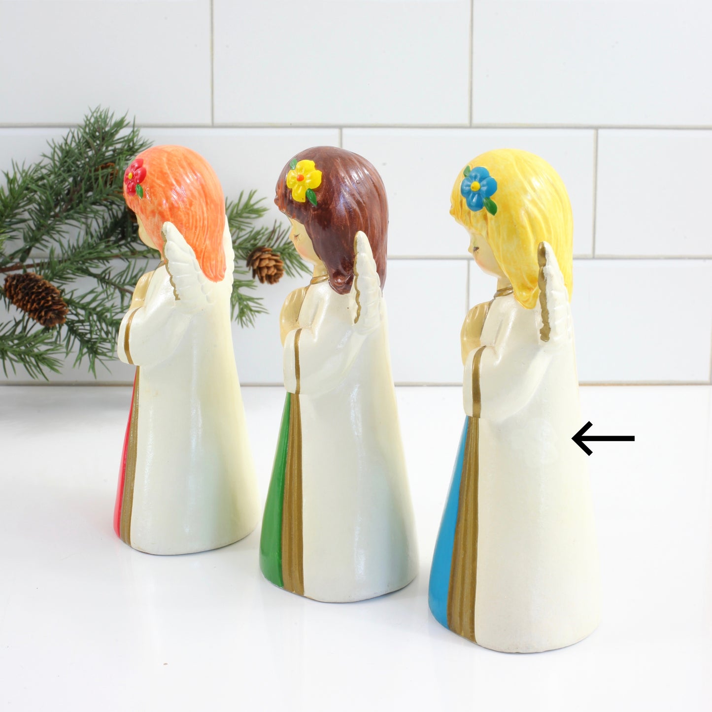 SOLD - Mid Century Modern Homco Christmas Angels