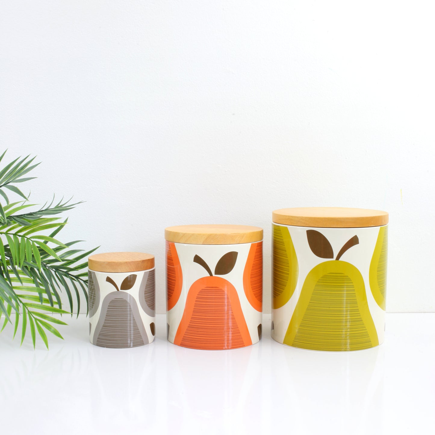 SOLD - Orla Kiely for Target Gray Pears Small Stoneware Canister