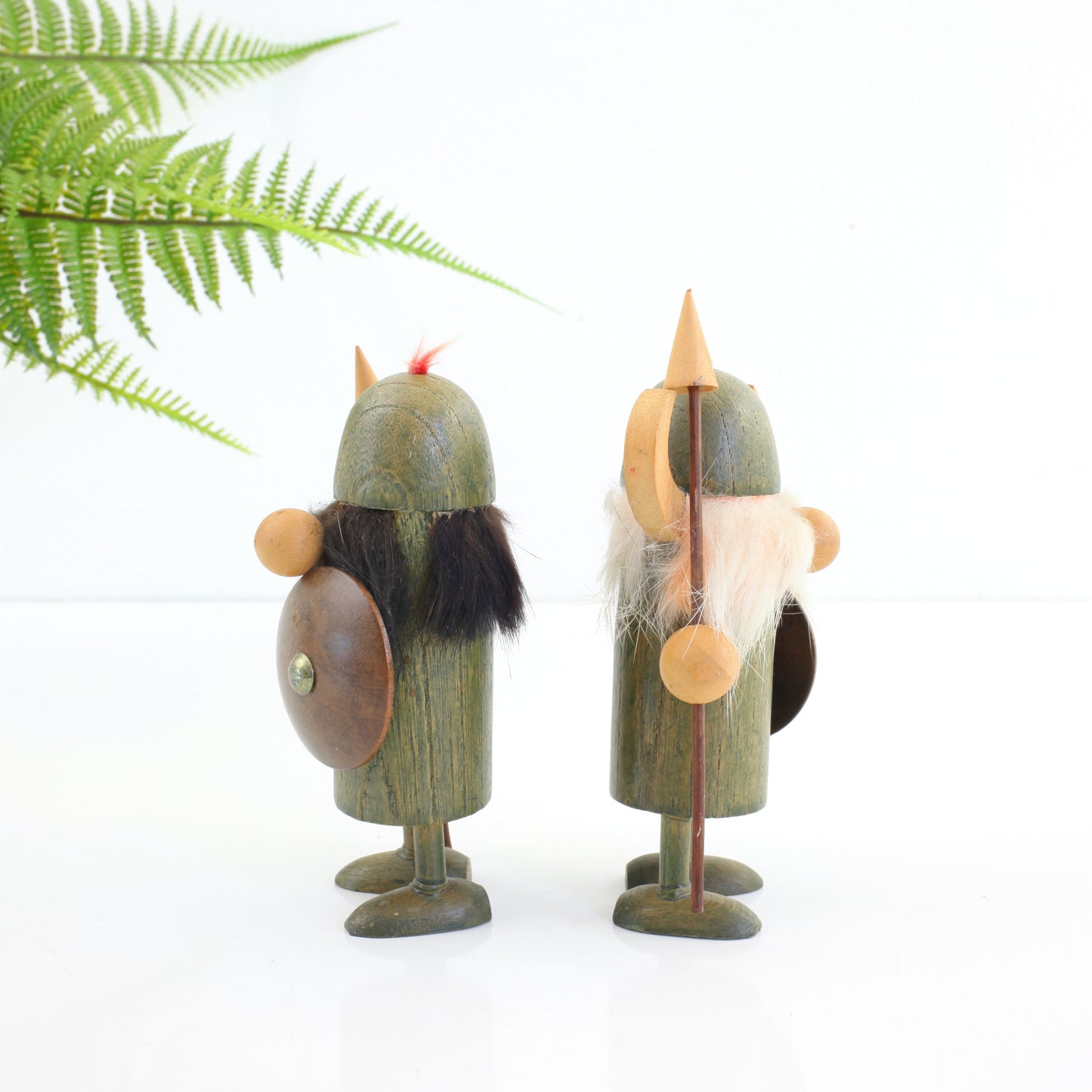 SOLD - Pair of Vintage Wood Viking Figurines