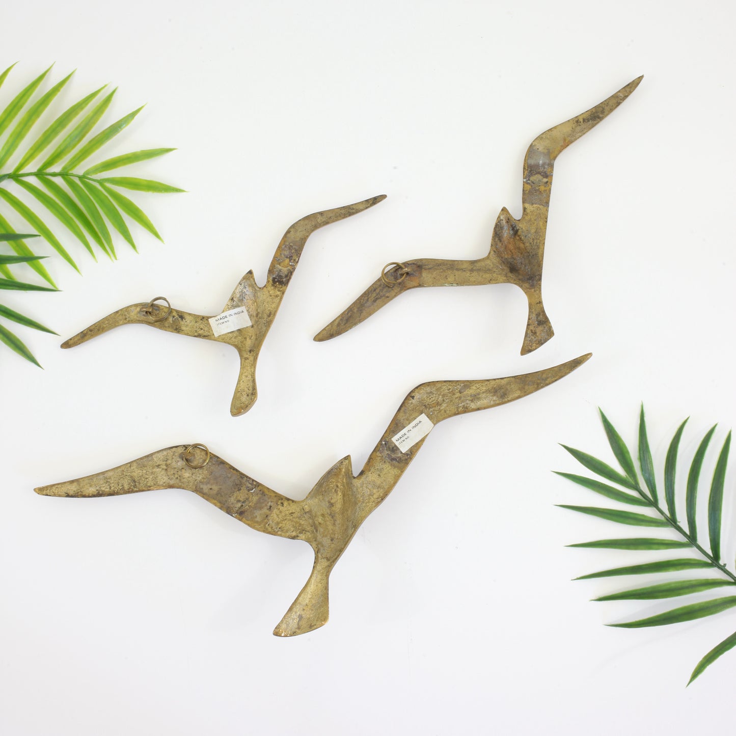 SOLD - Mid Century Brass Seagulls Wall Decor