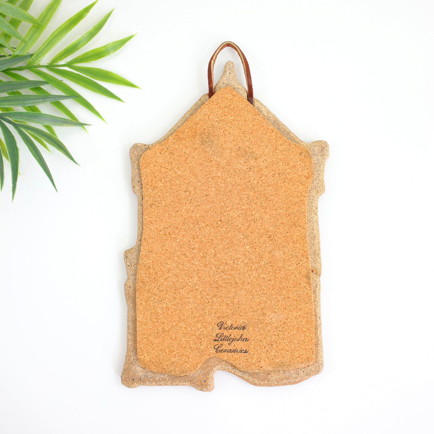 SOLD - Vintage Stoneware Victorian House Trivet by Victoria Littlejohn Ceramics