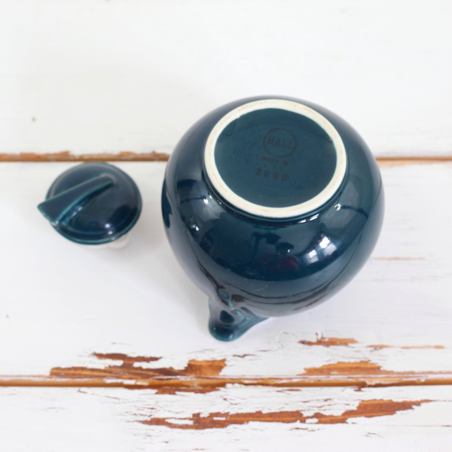 SOLD - Vintage 1940s Hall Sundial Mini Teapot in Jade Green