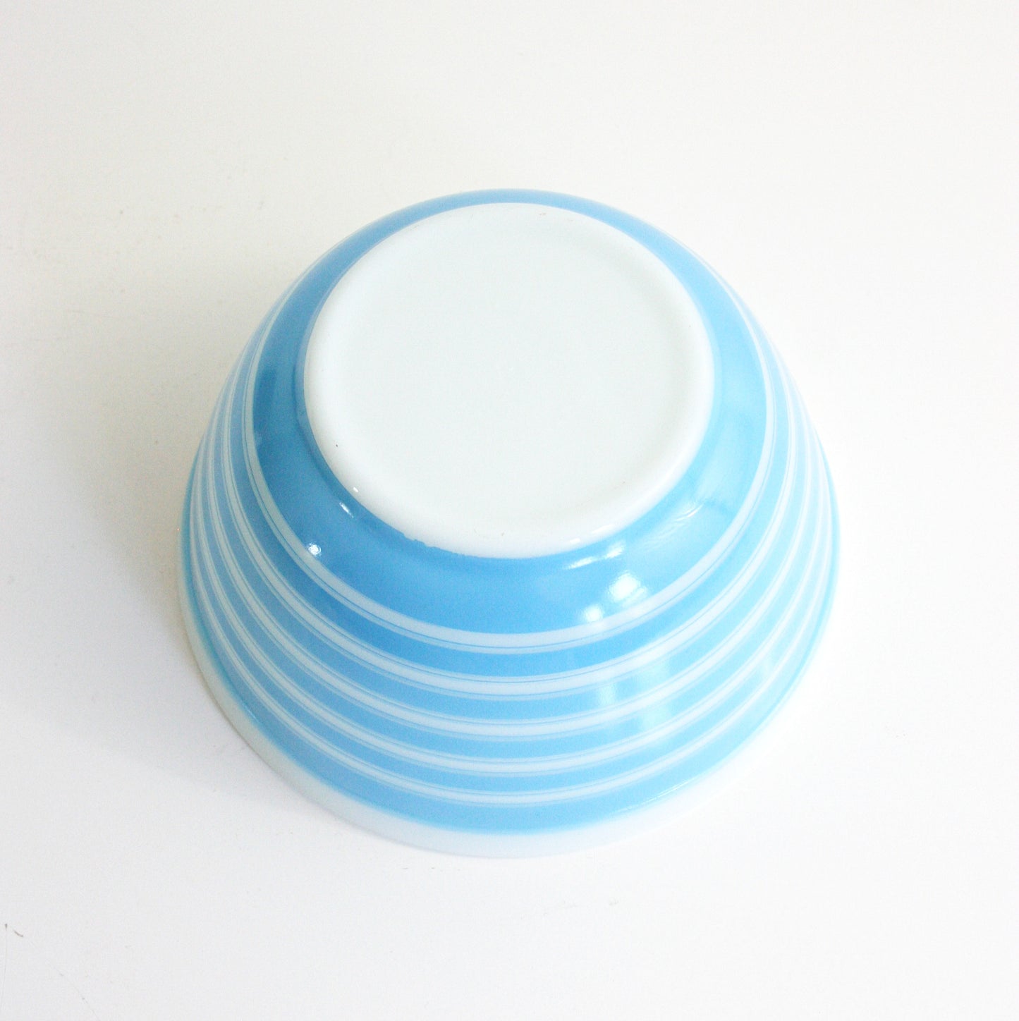 SOLD - Vintage 1965 Pyrex Rainbow Stripes Mixing Bowl / Vintage Pyrex Sky Blue Striped Bowl