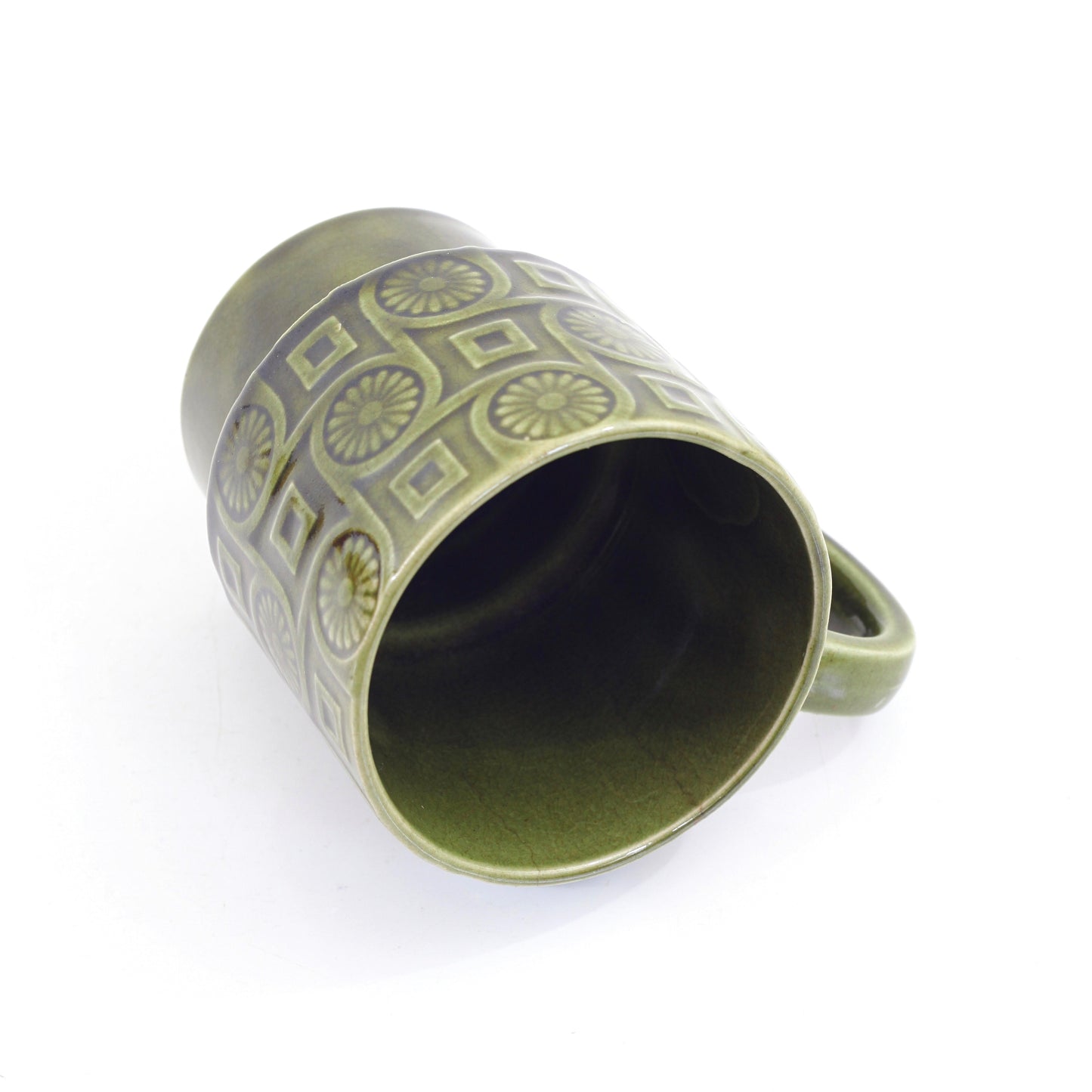 SOLD - Vintage Stoneware Stacking Mugs with Stand