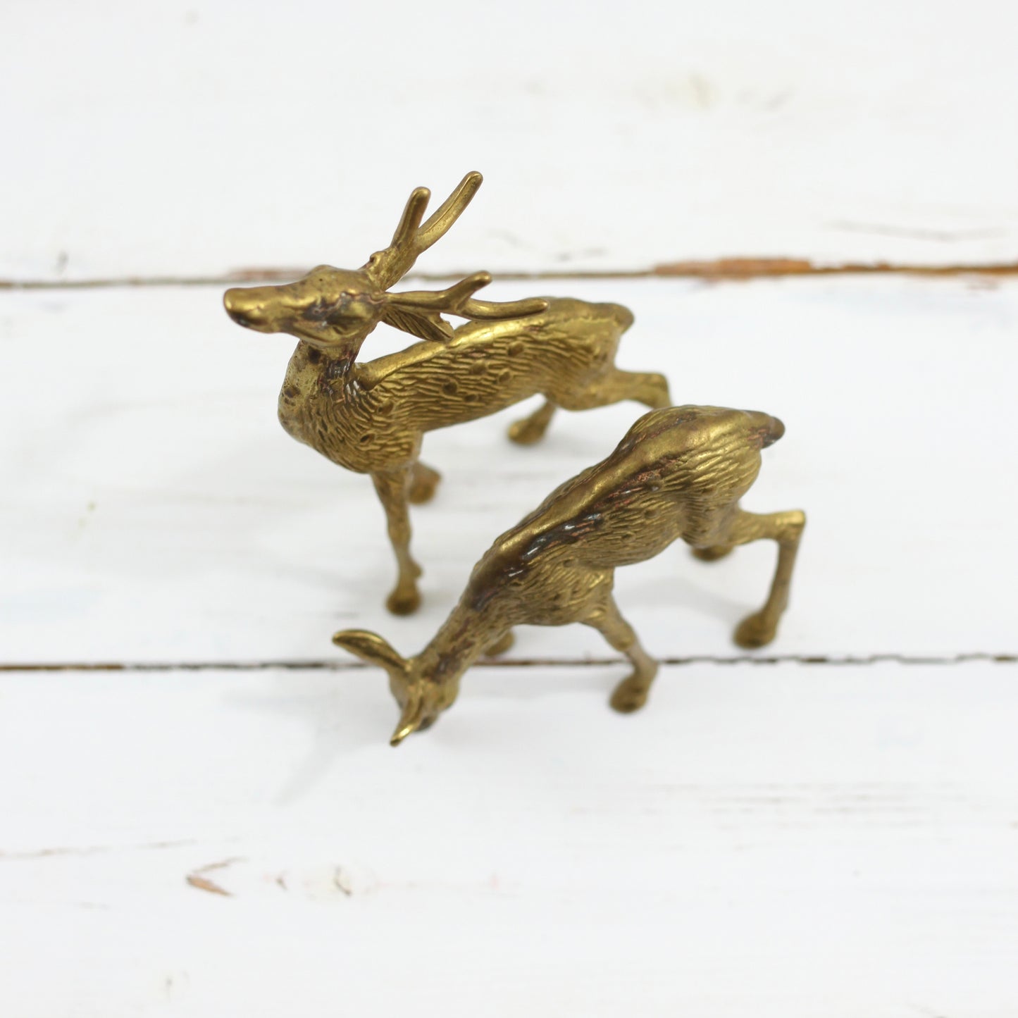 SOLD - Mid Century Modern Brass Deer Pair