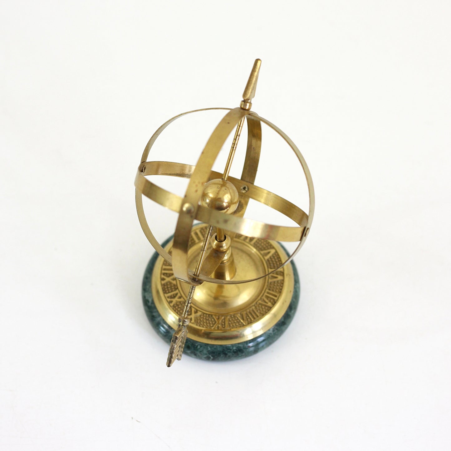 SOLD - Vintage Brass & Marble Armillary Sphere