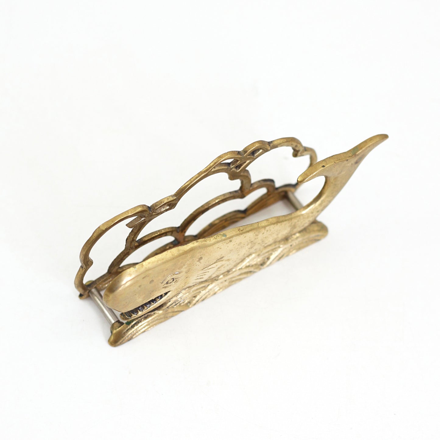 SOLD - Vintage Brass Whale Letter Holder