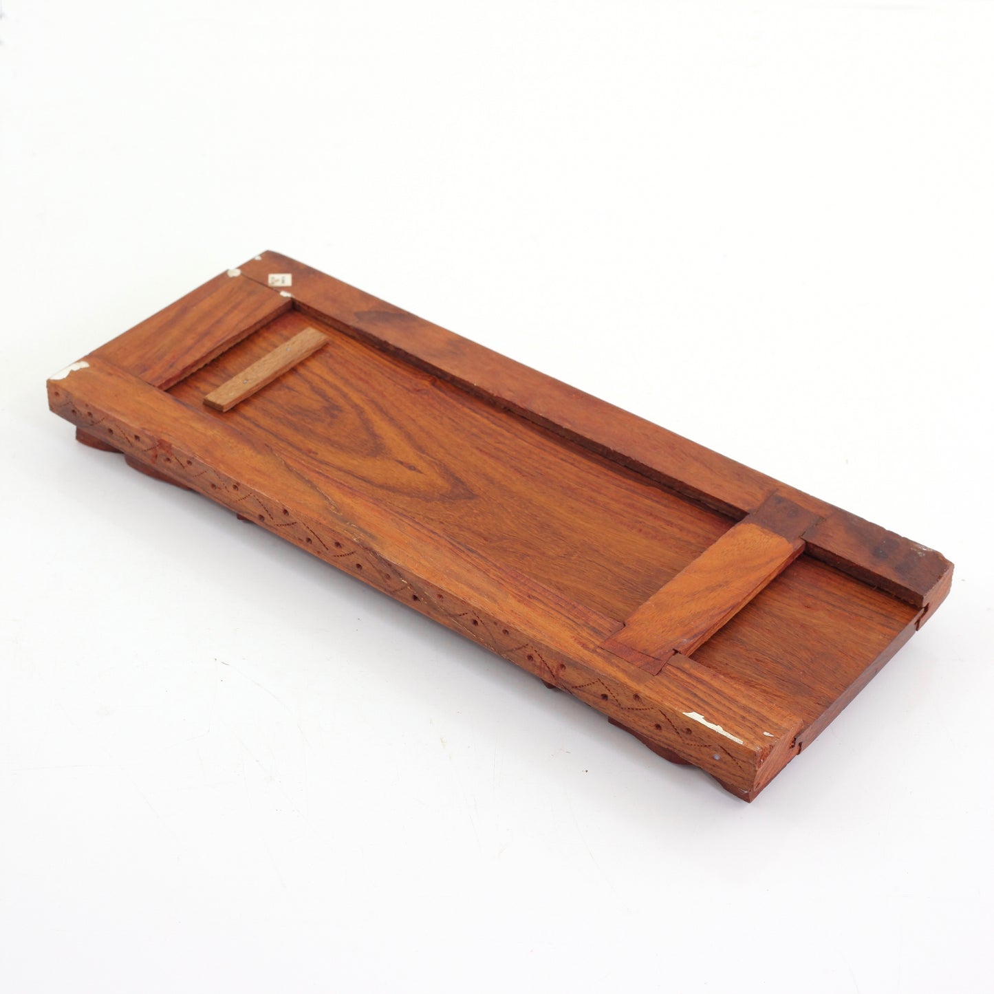 SOLD - Vintage Carved Wood Expandable Book Rack