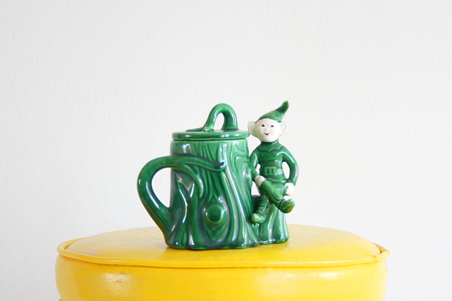 SOLD - Vintage Treasure Craft Elf Sugar Bowl / Vintage Pixie Jar