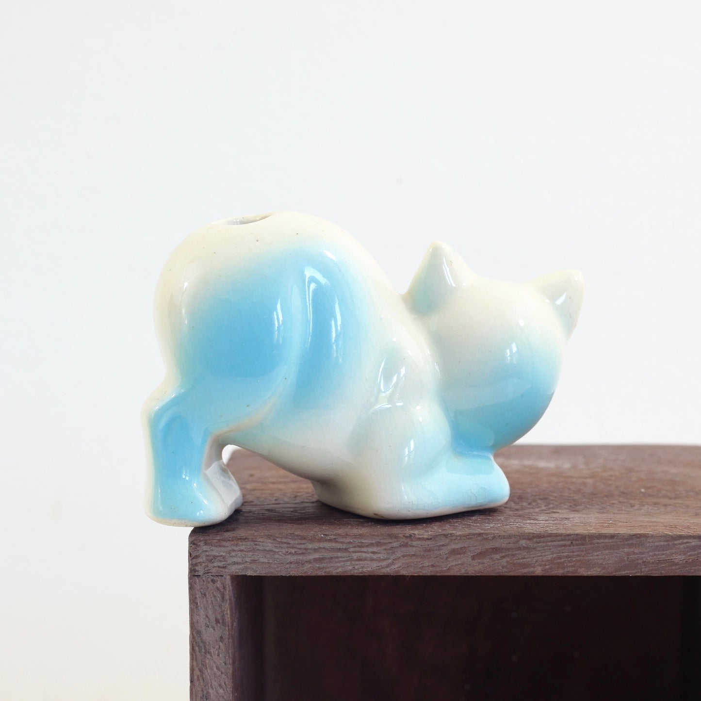 SOLD - Vintage Ceramic Cat Planter / Pencil Holder