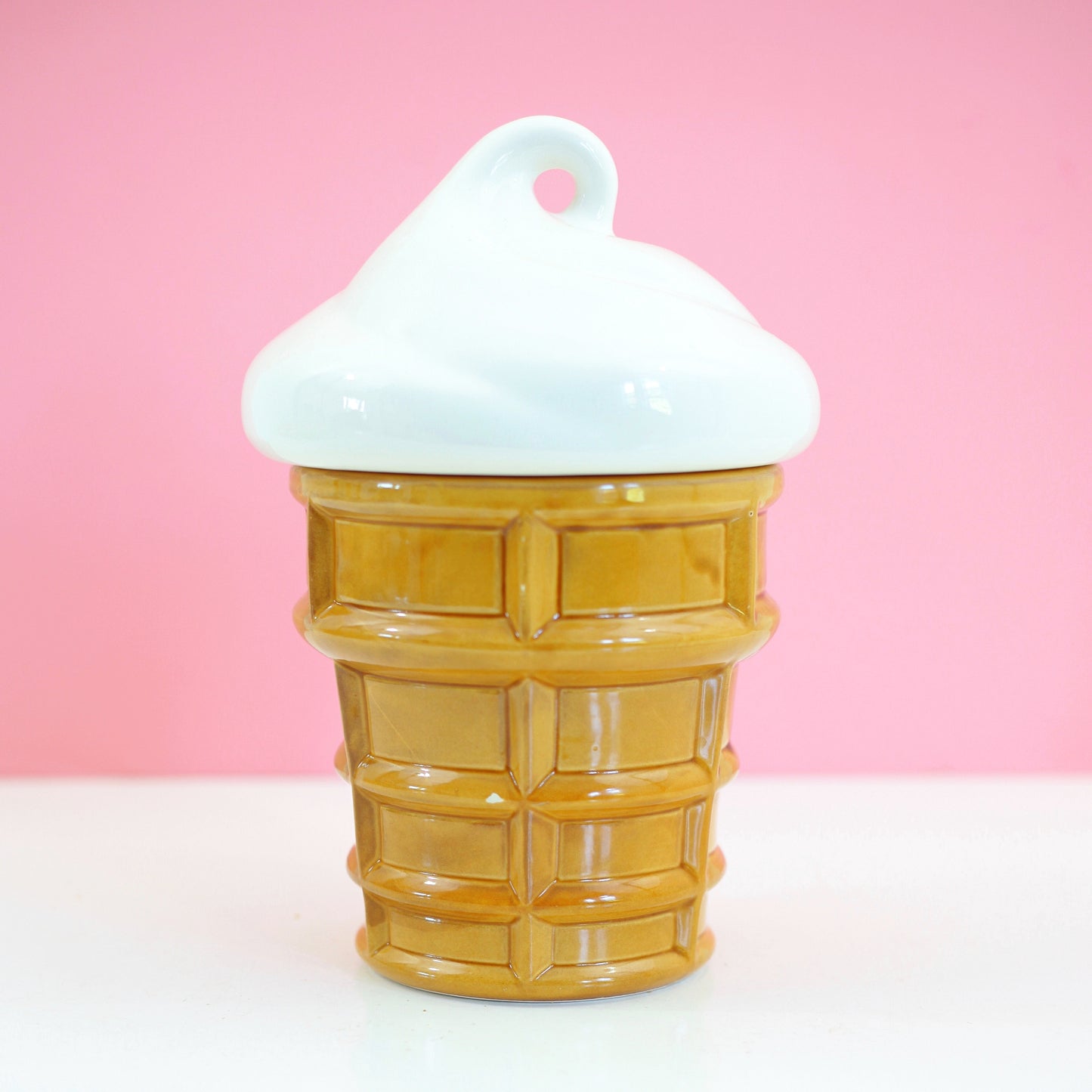 SOLD - Vintage Ceramic Ice Cream Cone Cookie Jar
