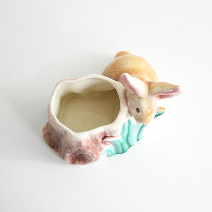 SOLD - Vintage Ceramic Rabbit Planter / Mid Century Bunny Planter