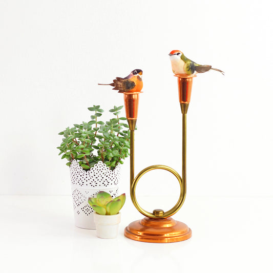SOLD - Copper and Brass Candlestick Holder by Coppercraft Guild