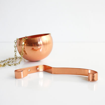 SOLD - Vintage Copper Hanging Planter with Wall Bracket / Mid Century Coppercraft Guild Planter