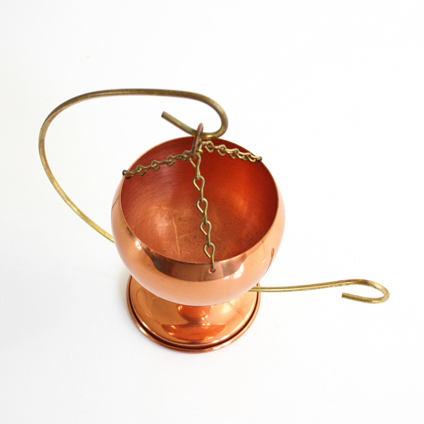 SOLD - Vintage Coppercraft Guild Planter with Stand / Mid Century Copper Hanging Plant Pot