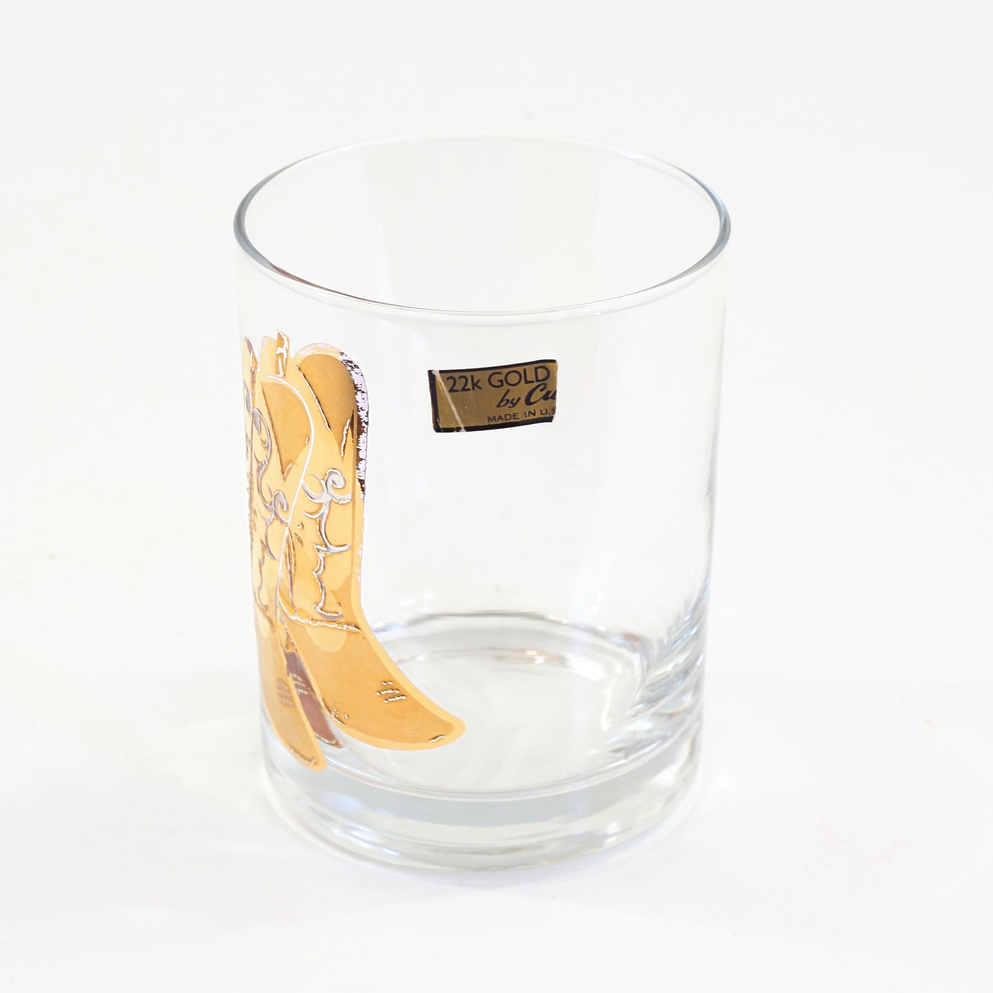 SOLD - Mid Century Culver Cowboy Boots Low Ball Glasses