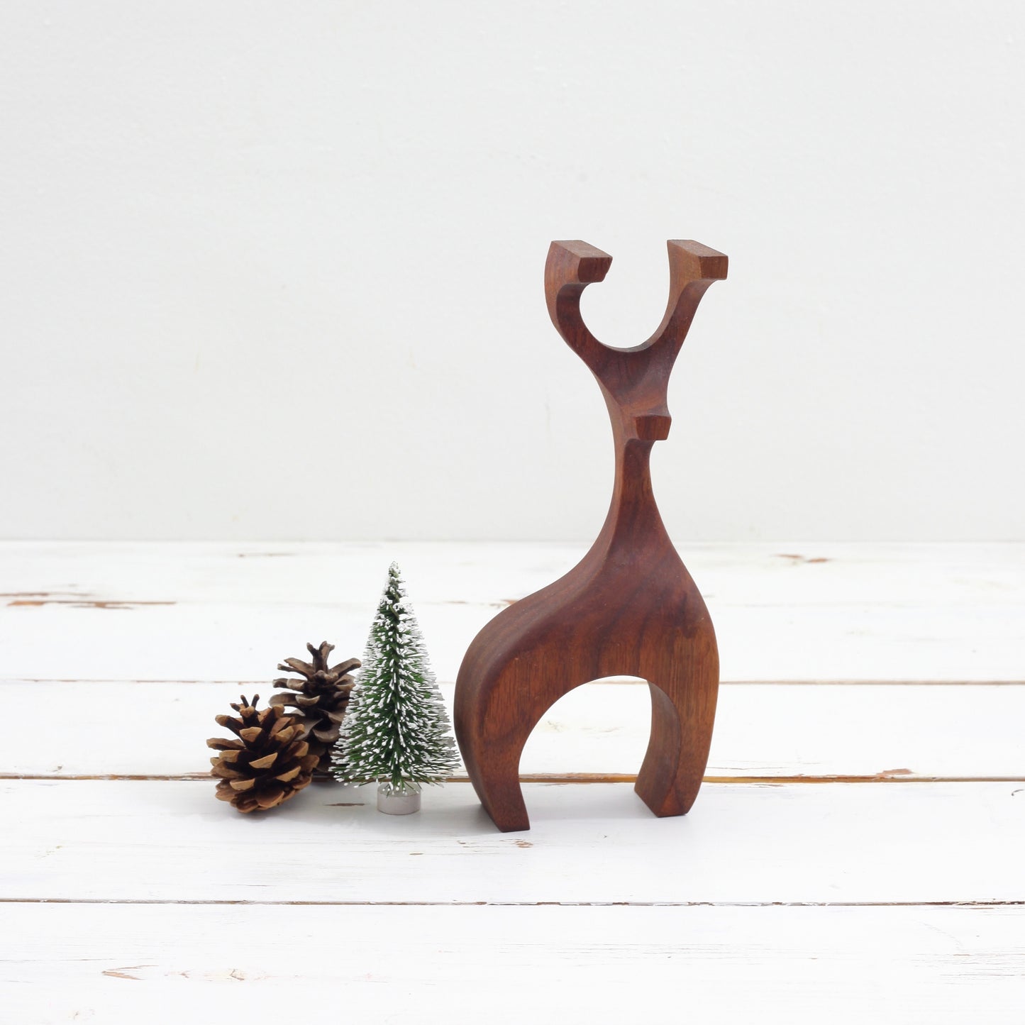 SOLD - Danish Modern Carved Wood Reindeer