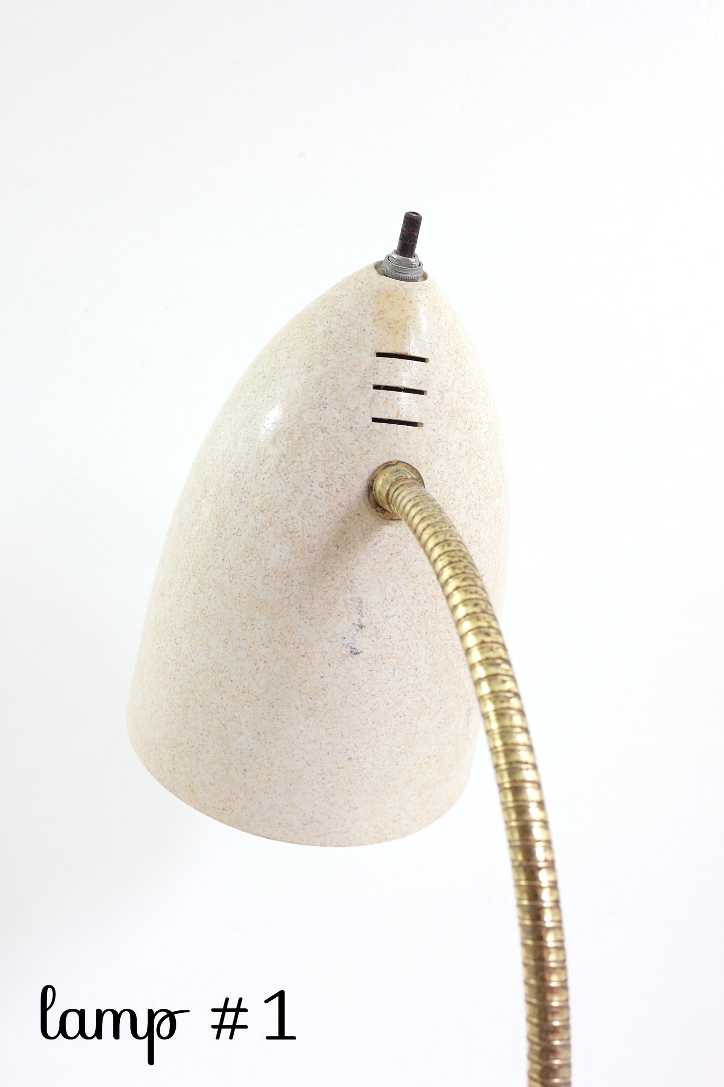 SOLD - Mid Century Modern Teak & Fiberglass Gooseneck Lamp