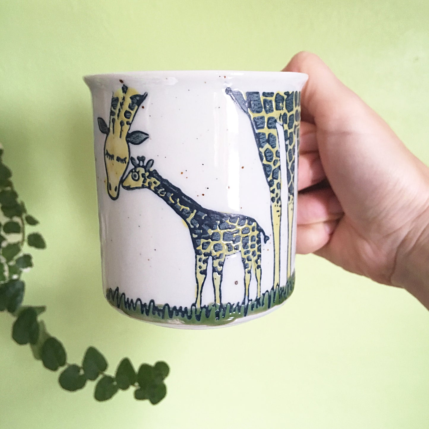 SOLD - Vintage Stoneware Giraffe Mug