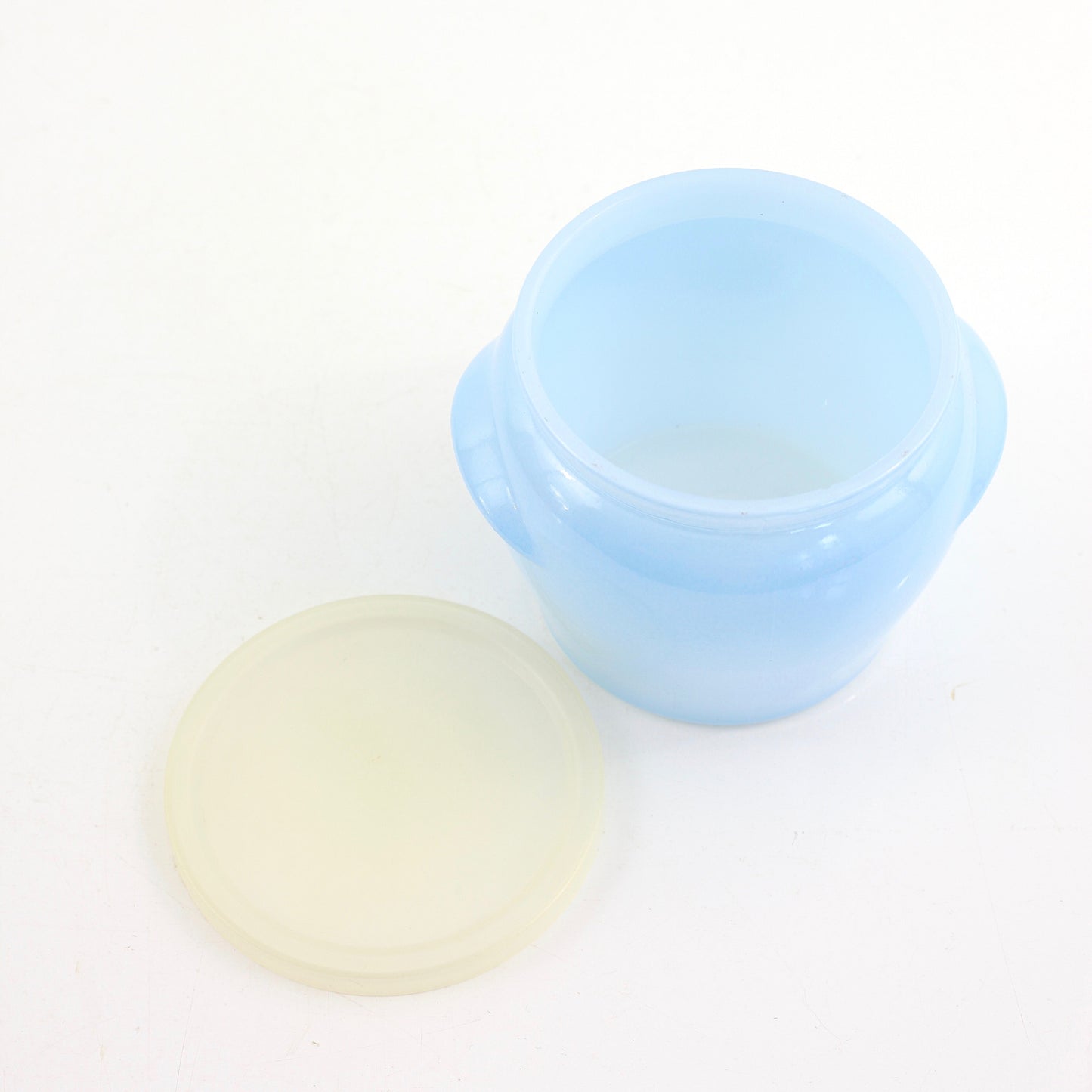 SOLD - Vintage Sky Blue Glasbake Jar