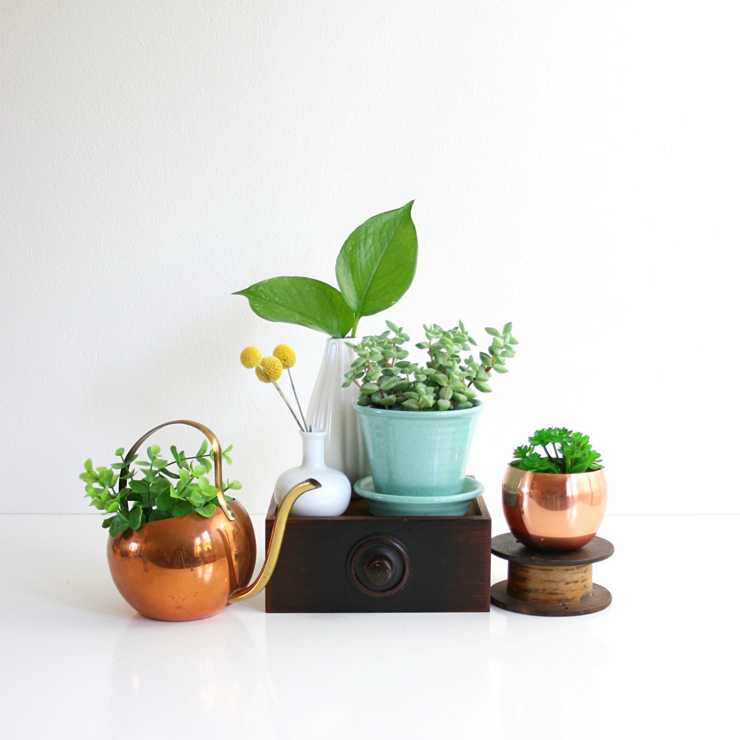 SOLD - Mid Century Modern Pfaltzgraff Green Ceramic Planter / Pfaltzgraff Ringware Flower Pot
