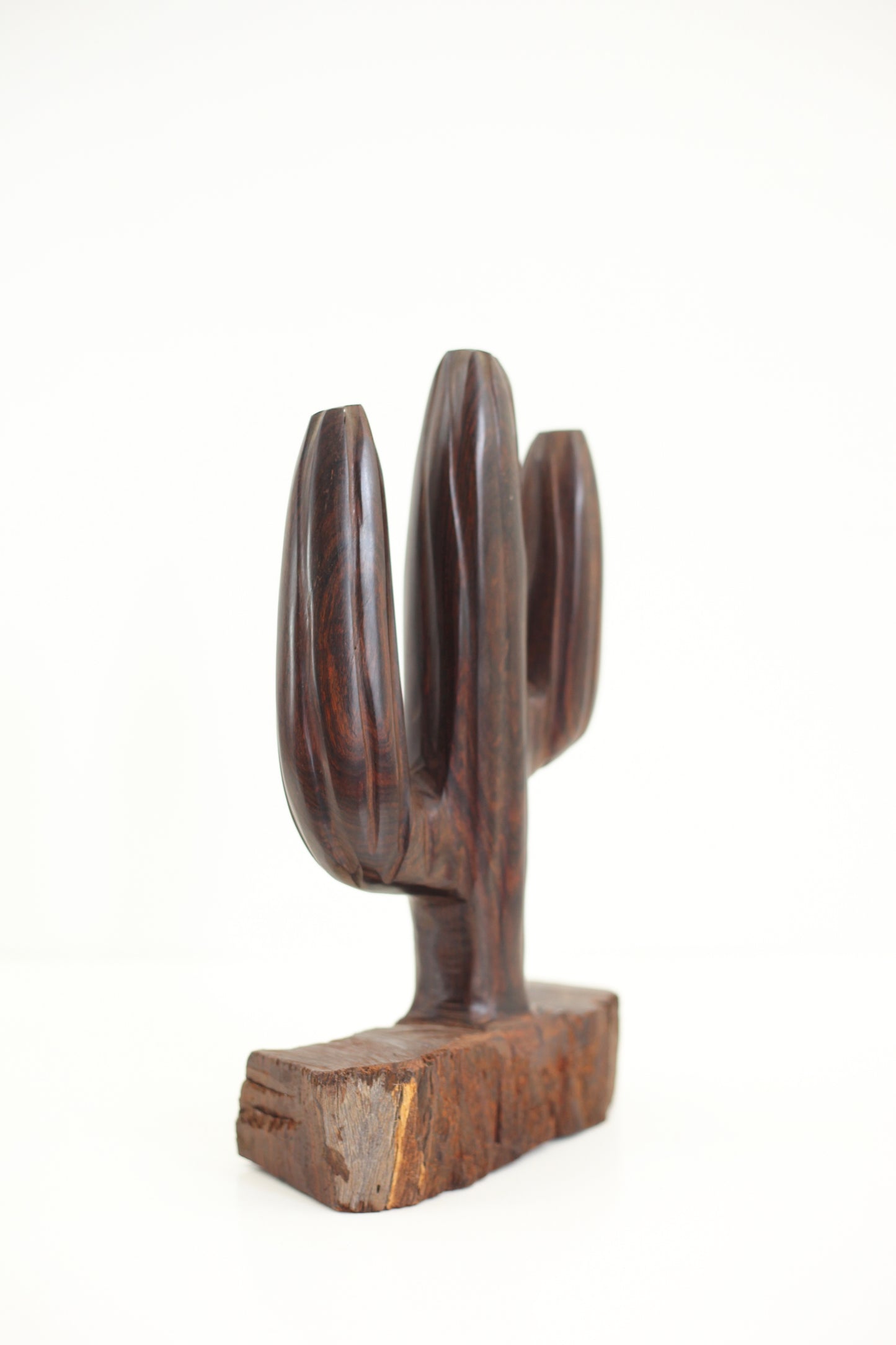 SOLD - Vintage Hand Carved Wooden Cactus