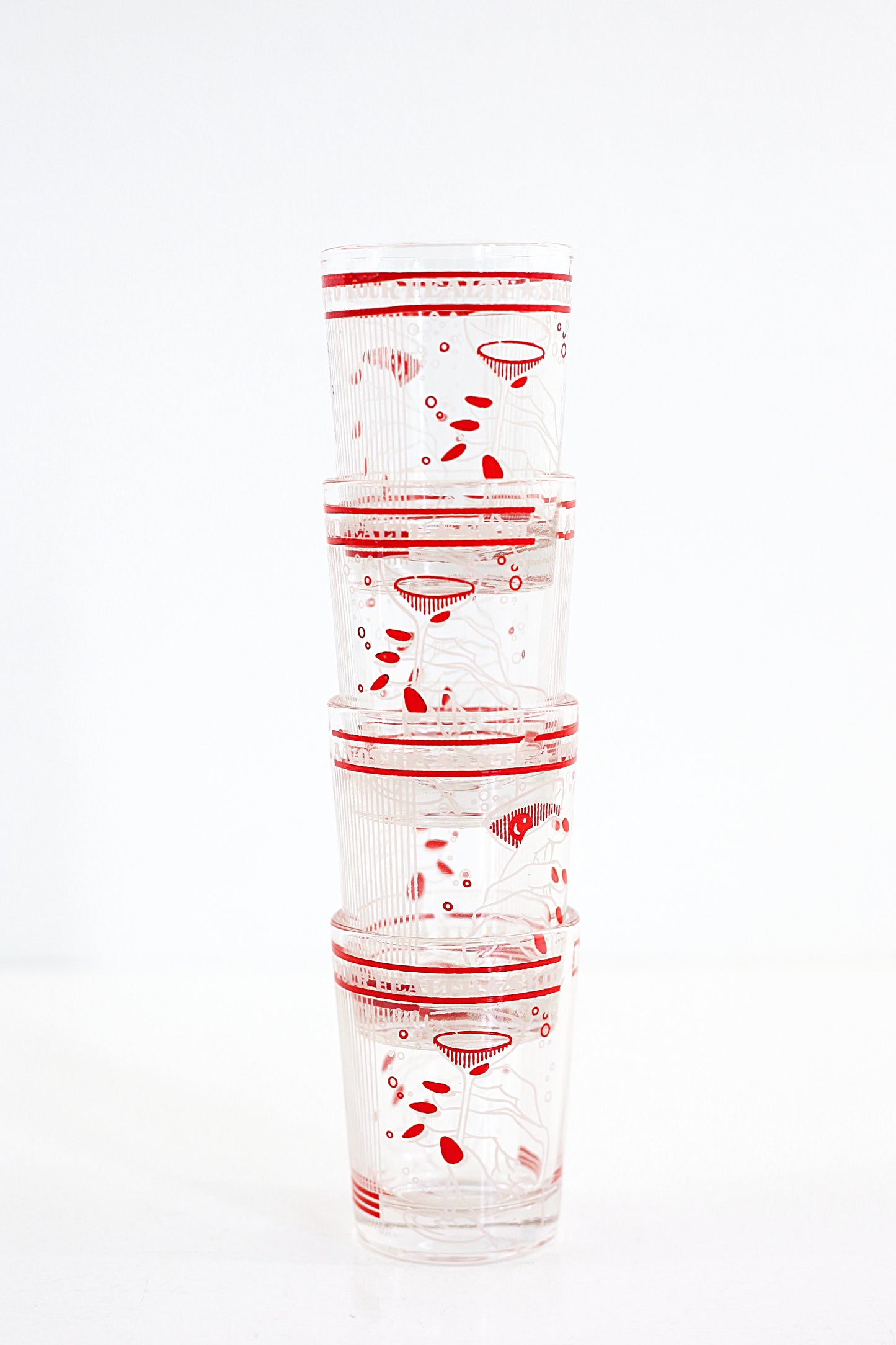 SOLD - Vintage 1930s Hazel Atlas 'To Your Health' Cocktail Glasses