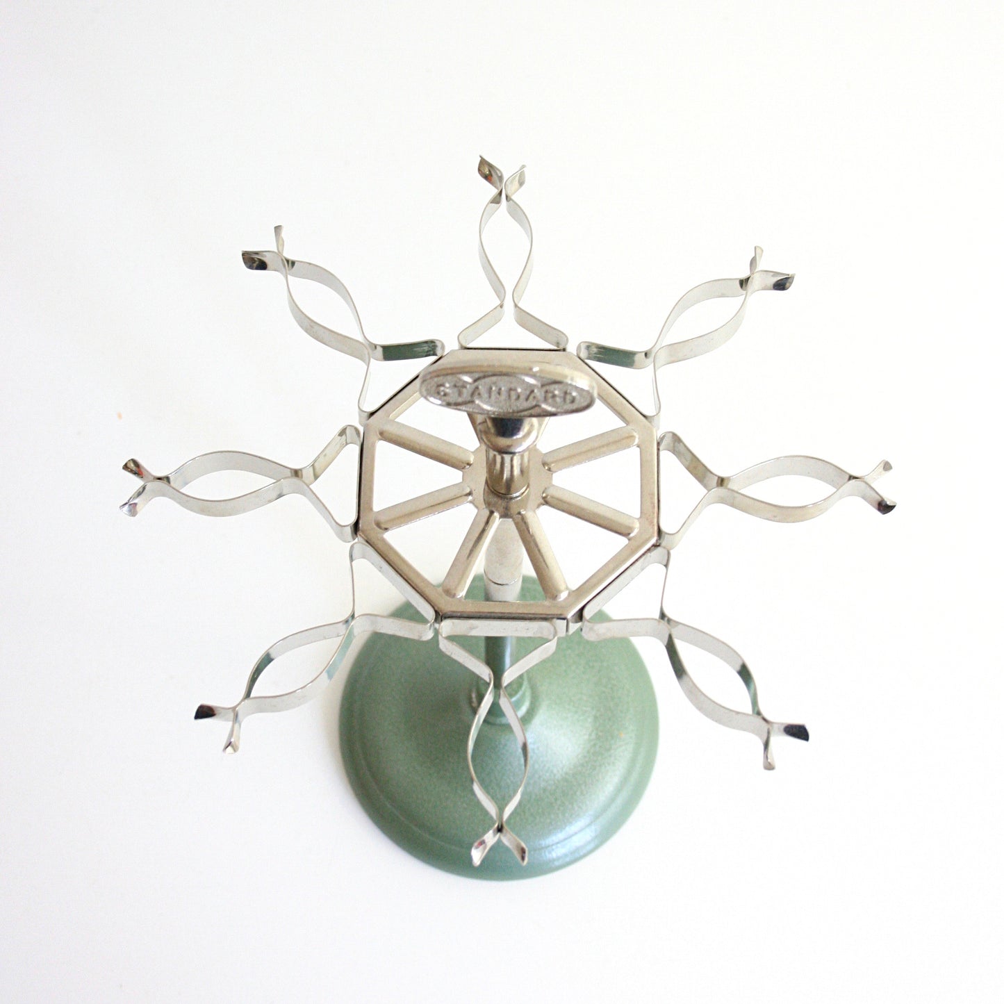 SOLD - Vintage Industrial Metal Stamp Stand / Photo Display