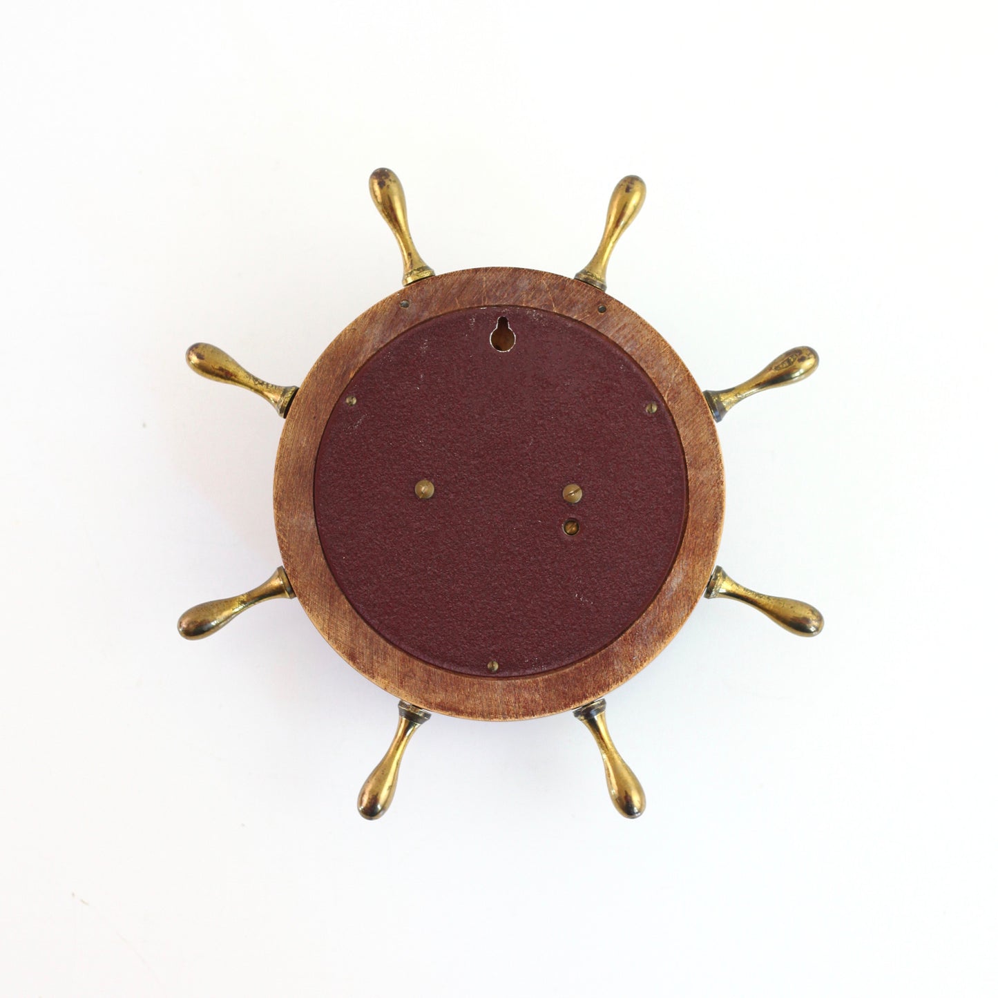 SOLD - Vintage Wood And Brass Nautical Barometer from West Germany