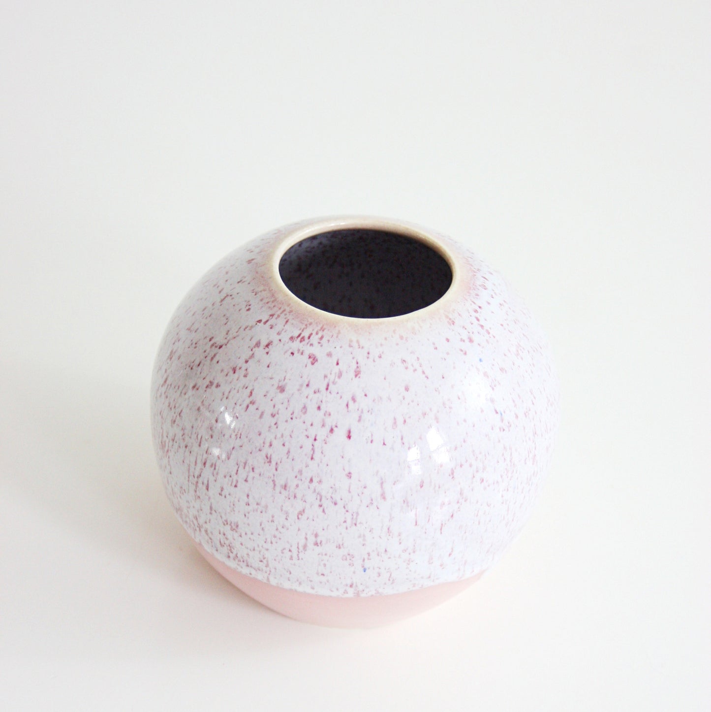 SOLD - Mid Century Modern Wizard of Clay Soft Pink Drip Glaze Ceramic Vase